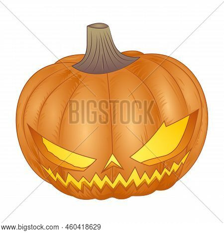 Abstract Halloween Pumpkin - Vector Illustration Drawing