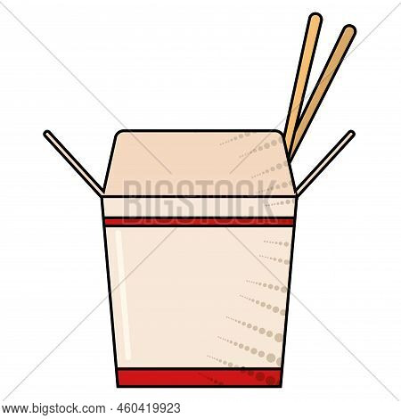 Isolated Box Chinesse Comic Fast Food Vector Illustration