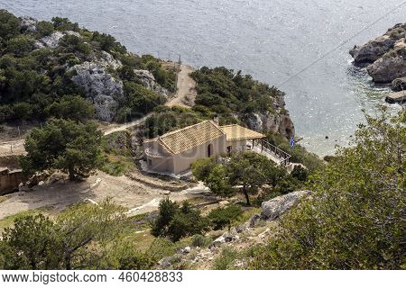 The Panoramic View Of The Ancient Church St. John The Sea And The Mountains On A Summer Day (prefect