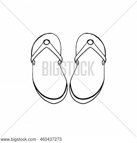 Isolated Sandalier Draw Summer Holidays Vector Illustration
