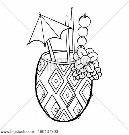 Isolated Pinneapple Draw Summer Holidays Vector Illustration