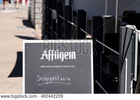 Bordeaux , Aquitaine  France - 08 22 2022 : Affligem Sign Brand And Text Logo On Terrace Restaurant 