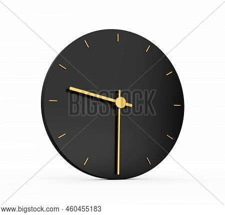 Premium Gold Clock Icon Isolated Half Past Nine O Clock Black Icon 9:30 Or 21:30 O'clock Time Icon N