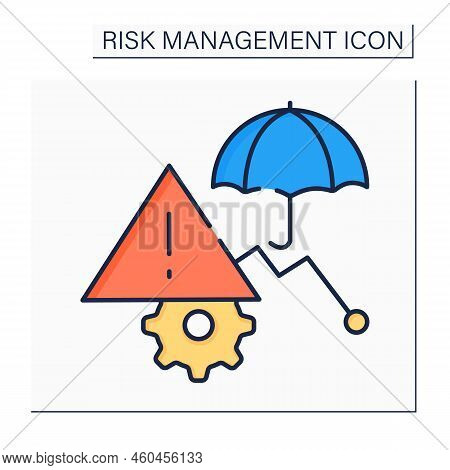Risk Mitigation Color Icon.strategy To Prepare For And Lessen The Effects Of Threats Faced By Compan