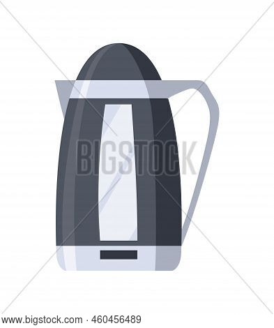 Kettle Decorative Kitchen Tool Icon. Electric Teapot Isolated Cartoon Illustration. Element For Adve