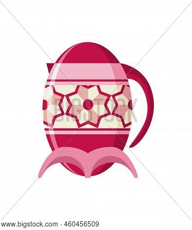 Kettle Decorative Kitchen Tool Icon. Electric Teapot Isolated Cartoon Illustration. Element For Adve