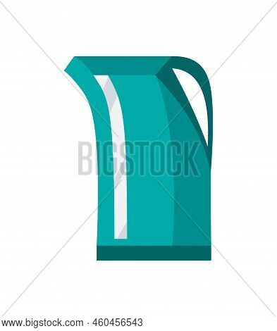 Kettle Decorative Kitchen Tool Icon. Electric Teapot Isolated Cartoon Illustration. Element For Adve