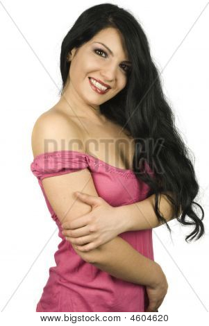 Donna sorridente felice