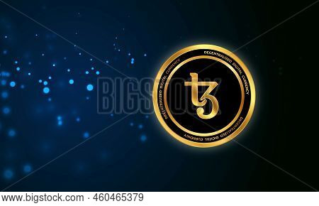 Glowing Neon Style Bitcoin Background With Circuit Lines