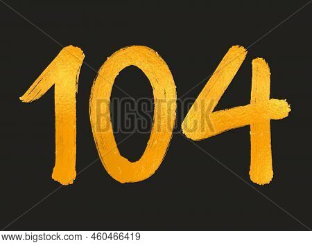 104 Number Logo Vector Illustration, 104 Years Anniversary Celebration Vector Template,  104th Birth