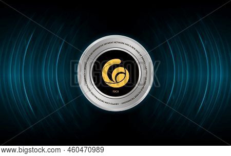 Radio Caca Crypto Currency Images. 3d Illustration. Digital Coins.