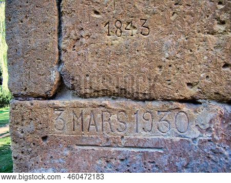 Years Inscribed On The Church In St. Leon Sur Vezere To Show The Heights Of Floodwater In Those Year