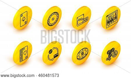 Set Line Casino Chips, Dollar Symbol, Exchange On Stacks Dollars, Deck Playing Cards, Online Slot Ma