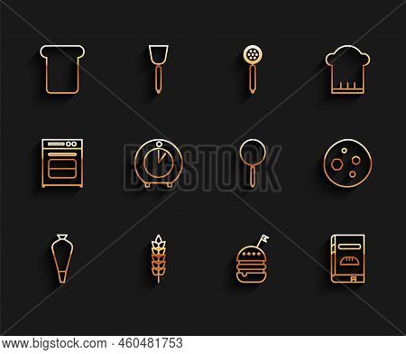 Set Line Pastry Bag For Decorate Cakes, Cereals With Rice, Wheat, Corn, Oats, Rye, Bread Toast, Burg