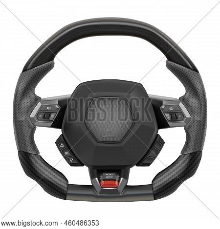 Realistic Vector Steering Wheel Supercar Auto Parts For Steering Direction Control Covered With Grey