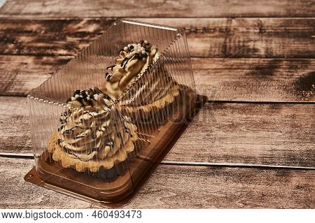 Asian Bento Box Cake, Small Korean Bento Cake With Rainbow Inscription Good Day. Delicious Beautiful
