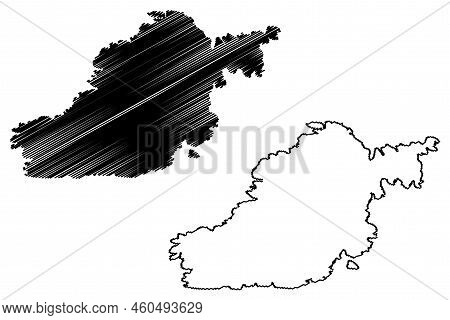Skokholm Island (united Kingdom Of Great Britain And Northern Ireland, Wales) Map Vector Illustratio