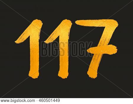 117 Number Logo Vector Illustration, 117 Years Anniversary Celebration Vector Template, 117th Birthd