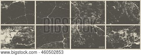 Cement Wall Texture Grunge Set. Cement, Concrete, Plaster Wall. Vintage Grunge Vector Backgrounds. R