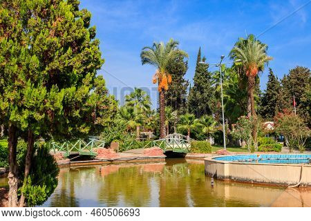 Beautiful Artificial Pond In Kugulu Park In Kemer Town, Turkey
