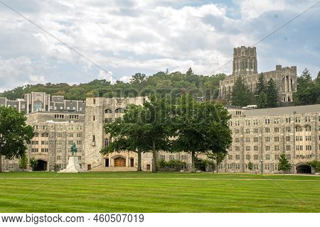 West Point, Ny - Usa - Aug 26, 2022: Landscape View Of The Plain, The Parade Field At The United Sta