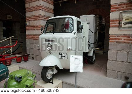 Ankara, Turkiye - June 04, 2022: 1968 Arcelik Triportor In Ankara Rahmi M. Koc Museum. Koc Museum Is