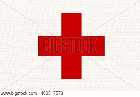 Flag Of International Committee Of The Red Cross. Icrc. 3d Illustration