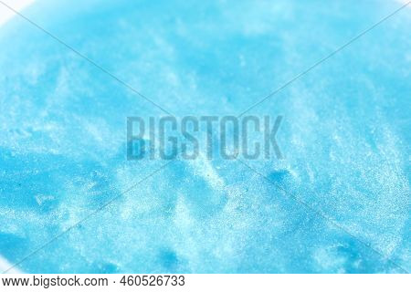 Closeup View Of Blue Slime. Antistress Toy