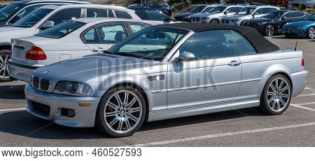Monroeville, Pennsylvania, Usa August 28, 2022 A Used Bmw Coupe Convertible For Sale At A Dealership
