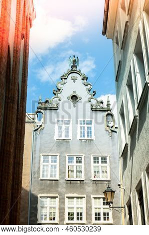 Mariacka Street - Ulica Mariacka On The Old Town. Old Architecture Historical Place. Travel Destinat