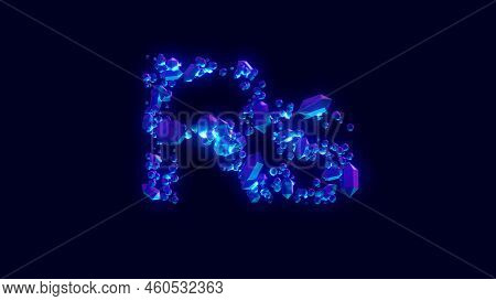 Magic Diamonds Or Ice - Rupee Symbol, Creative Alphabet, Isolated - Object 3d Rendering