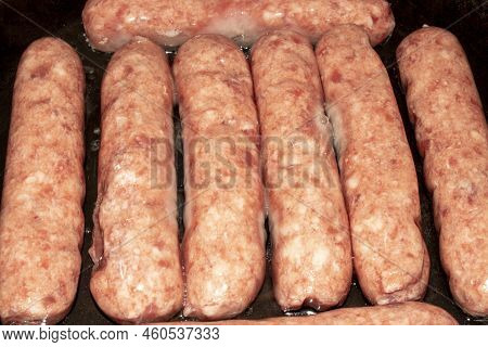 Pork Kupaty From Chopped Meat.pork Sausages Made From Natural Meat.fresh Pork Kupaty.