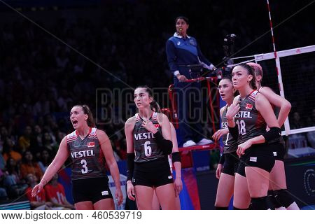 Ankara, Turkiye - June 04, 2022: Turkiye Players In Bulgaria Vnl Pool Match In Ankara Arena