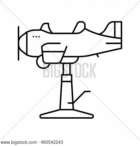 Kid Haircut Chair Plane Line Icon Vector. Kid Haircut Chair Plane Sign. Isolated Contour Symbol Blac