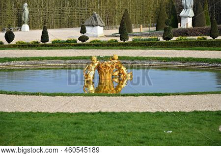 Paris, France 03.26.2017: Gardens Of The Palace Of Versailles