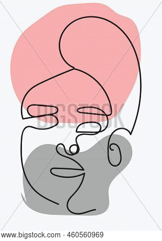 One Line Woman Portrait Vector Minimalist Style Portrait