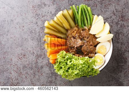 Selat Solo Javanese Style Beef Steak, Popular In Solo Central Java Closeup In The Bowl On The Table.