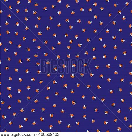 Ditzy Doodle Scribble Circles Vector Seamless Pattern Background. Hand-drawn Tiny Trios Of Scribbled