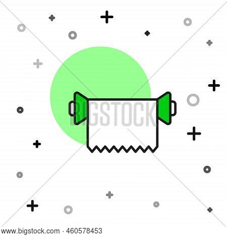 Filled Outline Textile Fabric Roll Icon Isolated On White Background. Roll, Mat, Rug, Cloth, Carpet 