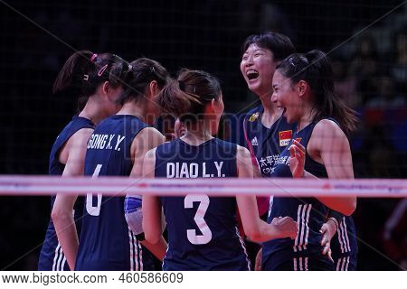 Ankara, Turkiye - June 04, 2022: China Players Celebrating Score Point During Italy Vnl Pool Match I