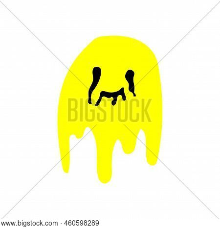 Yellow Ghost. Cute Ghost. Vector Illustration. Stock Image.