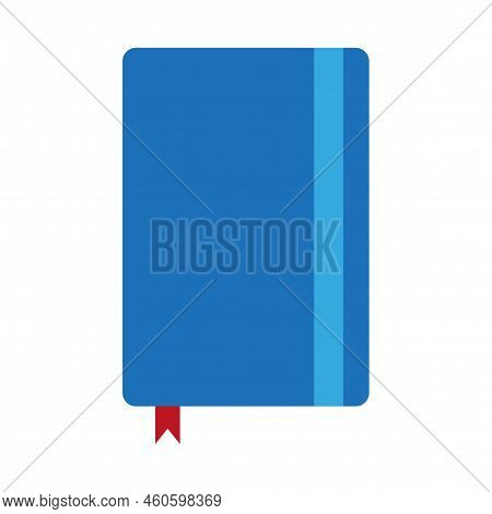 Blue Notepad Red Bookmark. Design Element. Information Sign Business Concept. Vector Illustration. S
