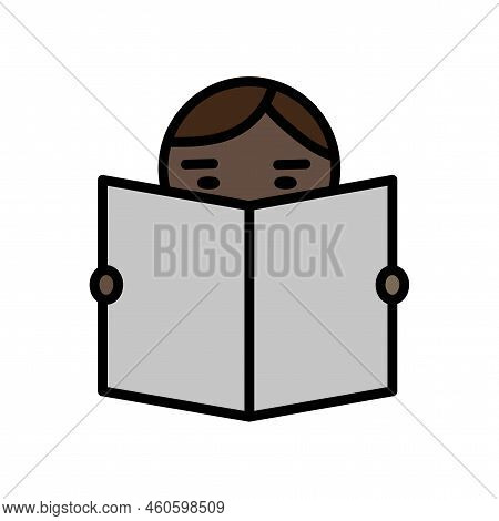 Girl Book Icon. Vector Illustration. Stock Image.