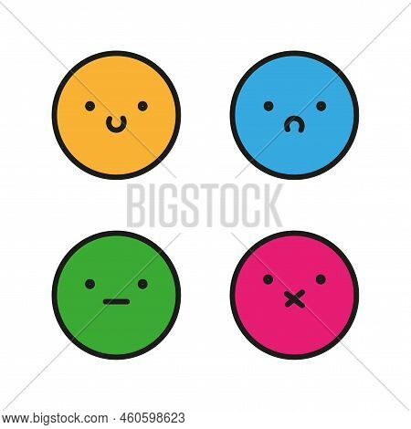 Cartoon Colorful Emoji Icons. Crazy Smile. Set Icon Smile Emoji. Vector Illustration. Stock Image.