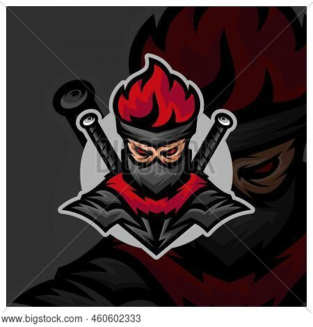 Ninja Mascot Esport Logo Vector Template, Creative Ninja Logo Design Concepts