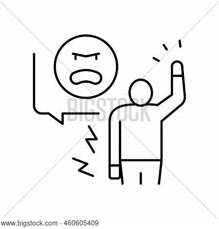 Agressive Person Line Icon Vector. Agressive Person Sign. Isolated Contour Symbol Black Illustration