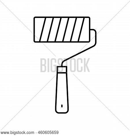 Roller Tool Repair Line Icon Vector. Roller Tool Repair Sign. Isolated Contour Symbol Black Illustra