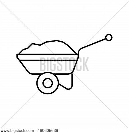 Wheelbarrow Tool Repair Line Icon Vector. Wheelbarrow Tool Repair Sign. Isolated Contour Symbol Blac