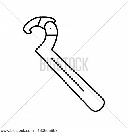 Spanner Tool Repair Line Icon Vector. Spanner Tool Repair Sign. Isolated Contour Symbol Black Illust