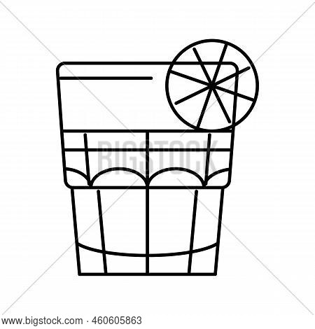 Dark Stormy Cocktail Glass Drink Line Icon Vector. Dark Stormy Cocktail Glass Drink Sign. Isolated C
